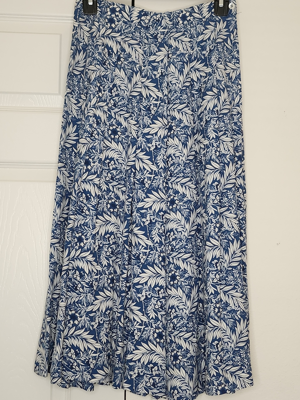 Vintage Liz Claiborne Collection Blue Botanical Floral Maxi Skirt